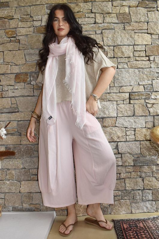 Jo Jo Quirky Hopsack Crop Pant Antique Rose